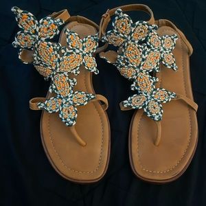 Authentic and rare Tory Burch Palisade Flat Sandal